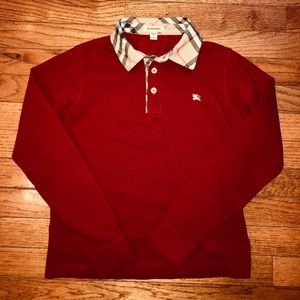 🔥🔥 Maroon collared Burberry top ⭐️ *KIDS*